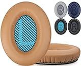 JALPolat® Replacement Earpads Cushions for Bose QuietComfort 35 (QC35) & Quiet Comfort 35 II (QC35 ii) / QC25 / QC45 Headphones, Ear Pads with Softer Leather, Noise Isolation Foam (Khaki)