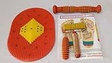 AcuRite Wooden Foot Roller, Bumper power mat Kerela Roller For Pain Stress Health Benefits Acupressure Kit (5 in 1)