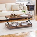 Morden Coffee Table Center Console Table With Wood Storage Shelf For Living Room