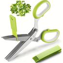 Kitchen Shears, Herb Scissors Set, Multipurpose Cutting Shears With 5 Stainless Steel Blades, Kitchen Gadget