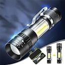 1000 Lumens LED Bright Handheld Flashlight - 4 Lighting Modes IPX6 Waterproofs Zoomable USB Rechargeable Powerful Outdoor Strong Flashlight for Camping Outdoor Household Emergency