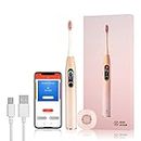 Oclean X Pro Electric Toothbrush 42,000 VPM Deep Cleaning with LCD Touch Screen, 2H Fast Charge Lasts 30 Days, 3 Modes 32 Intensities, Sonic Toothbrush with DuPont Brush Head & Smart Timer - Pink