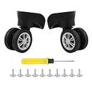 BQLZR Travel Luggage Wheels Roller Spare Parts W175 Black 4.21 Inch Height Pack of 2