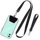 SHANSHUI Phone Lanyard, Neck Strap and Wrist Tether Key Chain Holder Universal for Phone Case Anchor Fit All Smartphones-Black