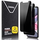 Didisky 2-Unidades Privacidad de Vidrio Templado Protector de Pantalla para iPhone 11, iPhone XR 6,1", Anti-Voyeur, Antihuellas, Sin Burbujas, Fácil de Limpiar, 9H Dureza