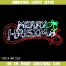 Christmas LED Motif Light Merry Christmas Sign 100x44cm Outdoor Display Sign