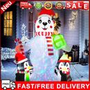 Inflatable Illuminated Polar Bear Decor with 2 Penguins Blown Up New Year Gifts