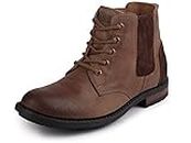 FAUSTO Men's FST KI-1622 BROWN-44 Brown Outdoor Chelsea Leather Boots (10 UK)