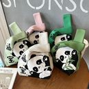 Knitted Tote Bag Panda Embroidery Handbag Fashion Shopping Bags  Women Girls