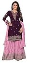 Divine International Trading Co Women's Faux Georgette Salwar Suit (FionaNew-Purple)