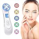 Ultrasonic Beauty Device - Anti-Wrinkle High Frequency Facial Machine & 5in1 Ultrasonic Red LED Light theragy and Face Massager for Skin Care Facial Cleaner Anti-Aging