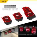 Red Car Accessories Universal Non-Slip Manual Gas Brake Foot Pedal Pad Cover Set