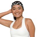 New Unisex M or L Headband Skull Design Moisture Wicking Stretch Black and White