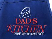 Personalized Blue Apron With “Dad’s kitchen Home Of The Best Food” Design