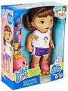 BABY ALIVE Roller Skate Baby Doll, 12-Inch Toy for Kids Ages 3 and Up, Eats and Poops,Doll with Roller Skates, Brown Hair