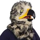 Realistic Eagle Mask Moving Mouth Fursuit Head Owl Mask Mouth Mover Halloween Costume Furry Bird Animal Mask for Adults