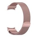 Priefy No Gap Stainless Steel Band Adjustable Magnetic Lock Compatible for Samsung Galaxy Watch 6 Classic Bands 47/43/44/40mm,Galaxy Watch 5 Strap, Watch 4 Band 40mm|44mm (Rose Pink)