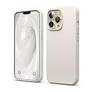 elago Liquid Silicone Case Kompatibel mit iPhone 13 Pro Hülle (6,1"), Hochwertiges Silikon, Rundumschutz Handyhülle : 3-Layer Struktur Schutzhülle, Kratzfestes Weiches Mikrofaserfutter (Taupe)