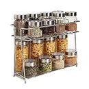 CR18 COLLECTION Multipurpose Stainless Steel Kitchen Rack, Kitchen Organizer, Counter Top Stainless Steel Kitchen Stand 2-Tier Trolley Basket for Boxes Utensils Dishes Plates for Home, Tiered Shelf
