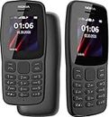 Nokia 106 all carriers 4GB Dual Sim 2018 Dark Grey With LED Torch - FM Radio - Big Button Phone