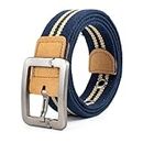 Zacharias Men's Cotton Fabric Army Tactical Striped Belt (Free Size) (Pack of 1)