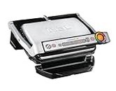 T-fal GC702 OptiGrill Stainless Steel Indoor Electric Grill with Removable and Dishwasher Safe Plates,1800-watt, Silver