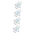 Totority 4pcs Mini Shopping Cart Shopping Cart Model Toy Christmas Toys Cart Mini Grocery Cart Metal Snack Holders Shopping Cart Push Wagon for Storage Alloy Trolley