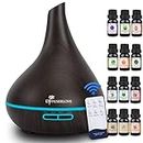 Diffuserlove 500ML Essential Oil Diffuser Ultrasonic Aromatherapy Fragrant Oil Vaporizer Humidifier with Adjustable Mist Mode, 7 Color LED, 4 timers, Waterless Auto-Off for Office Home Bedroom