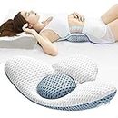 EBOFAB Lumbar Support Pillow for Sleeping, 3D Air Mesh Lumbar Pillow for Bed, Adjustable Height Back Support Pillow for Lower Pain Relief - Side, Back & Stomach Sleepers