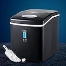 Devanti Ice Maker Machine, 3.2L Stainless Steel Portable Countertop Icemaker Cube Makers Commercial Home Office Kitchen Appliances, Electric Fast Freeze Black