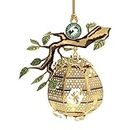 San Diego Zoo Golden Beehive Ornament, Featuring a Solid Brass Beehive Hanging on a Tree Branch, Holiday Souvenir & Keepsake