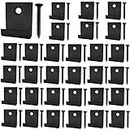 30Pcs Composite Decking Clips, Hidden Starter Fastener Board Clip with Self-Tapping Screw Stainless Steel DIY Hardware (Black)