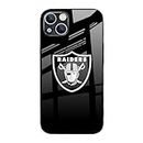 YUPACK Tempered Glass Phone Case for Raiders Compatible with iPhone 13，Drop Protective Cell Protective Phone Cases