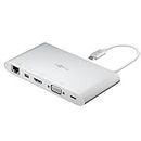Goobay 62113 11 en 1 USB-C Hub refleja las señales de USB c a HDMI y dispositivos USB/apto para portátil, tableta, portátil, monitor, tv, teclado y para el Apple Mac Book y MacBook Pro/plata