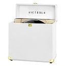 Victrola Vintage Vinyl Record Storage and Carrying Case, Fits All Standard Records - 33 1/3, 45 and 78 RPM, Holds 30 Albums, Perfect for Your Treasured Record Collection, White, 1SFA (VSC-20-WHT)