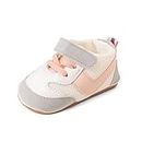 Lillypupp Unisex Anti-Slip Double Velcro Straps Shoes for Baby Boys Girls. Pink First Walking pre Walker Shoe for Toddler.