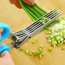 1pc, Stainless Steel Kitchen Scissors, Multi Layer Vegetable Scissors, Green Onion Scissors With 3/ 5 Blabe, Multifunctional Kitchen Cutter, Vegetable Shears, Kitchen Gadgets, Kitchen Supplies