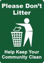 Adesivo avvertimento pulito Don't Litter Keep Our Community vinile autoadesivo
