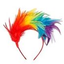 Tabanzhe Rainbow Feather Headband - Vibrant Pride Hair Accessories for Costume, Fancy Dress, and Outfit Styling, Perfect for Women, Girls, and Adults