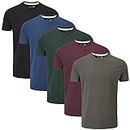 Charles Wilson 5er Packung Einfarbige T-Shirts mit Rundhalsausschnitt (X-Large, Dark Essentials Type 41)