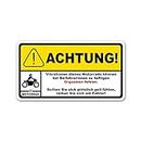 Finest Folia Fun Sticker Attenzione Vibrazione 10 x 5,5 cm Adesivo per veicoli accessori auto divertente Bike Trekker con scritta in lingua tedesca R193 (03 moto)