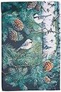 Toland Home Garden Pinecone Chickadees Decorativo Esterno/Birds Garden Flag, S-12.5 x 18