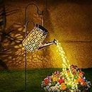 MEDE Watering Can Solar Lights Outdoor Garden,90 LED Garden Ornaments Outdoor Light Solar Powered Waterproof Large Retro Metal Fairy Lights with Bracket for Patio Yard Pathway Decorations Garden Gifts