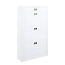 Acme Pagan Wooden Shoe Cabinet with Drawer in White High Gloss