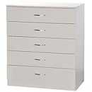 Home Discount Chest of Drawers, Legno, Bianco, H 90 x W 75 x D 36 Cm approx