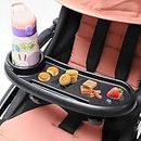 PandaHug Stroller Snack Tray with Cup Holder Universal Child Snack Tray Removable Multifunction Stroller Organizer with Adjustable Buckle and Hooks Reusable Stroller Snacks Holder for Strollers