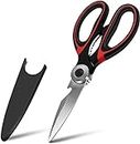 Carrot - Kitchen Scissor for General Use, Heavy Duty Kitchen Raptor Meat Shears, Cooking Scissors, Stainless Steel Multi-Function Scissors for Food, Chicken, Poultry, Fish, Pizza, Herbs (PACK OF 1)