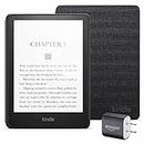 Kindle Paperwhite Essentials Bundle including Kindle Paperwhite (16 GB) - Fabric Cover - Black, and Power Adapter