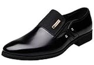 DADAWEN Men's Slip-On Dress Business Oxfords Fashion Shoes Black 10 US