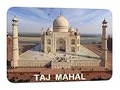 Lureme Taj Mahal Agra India Fridge Magnet Travel Souvenir. Aerial View Drone Photograph. Large Size: 10 x 7cms. 1 Multicolour Taj Mahal Picture Photo Frame Model Showpiece Gift Fridge Magnet (F52)